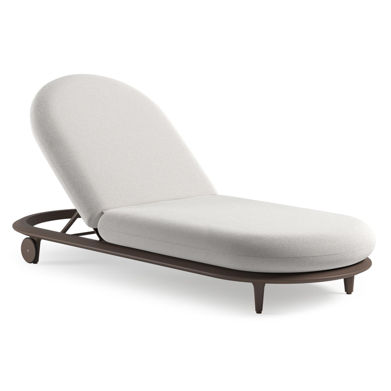 Bomero verstelbaar ligbed in taupe aluminium met soul optik all weather solica