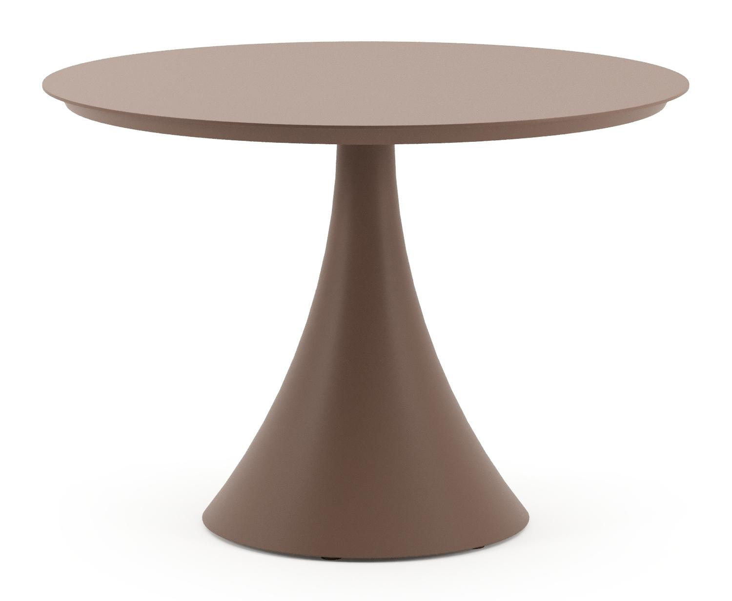 Fano tuintafel in taupe aluminium - Dia. 110 cm