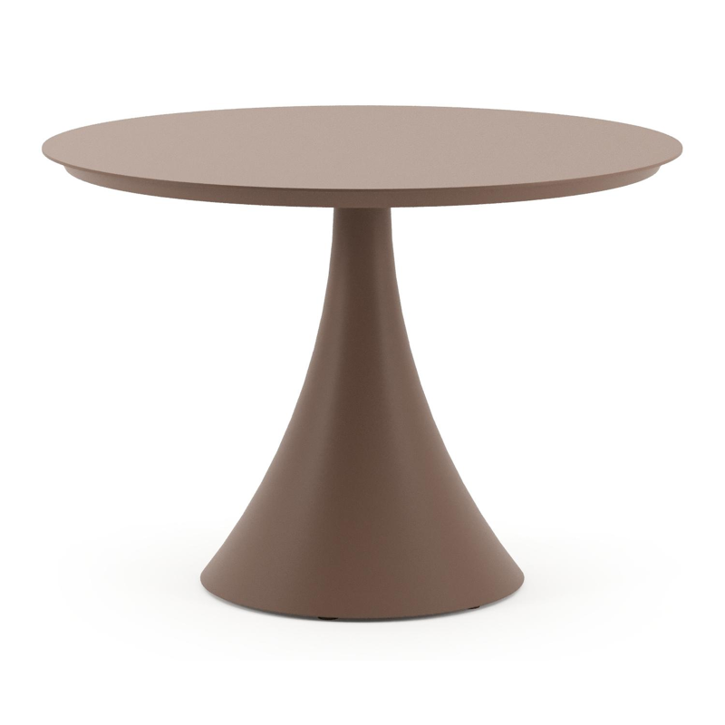 Fano tuintafel in taupe aluminium - Dia. 110 cm