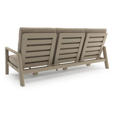 Canapé de jardin Cirello en aluminium beige et coussins en all weather cosytica bora jungle