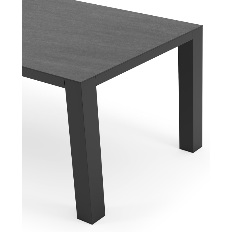 Table de jardin Nano en aluminium noir et céramique pleine basalt black - Lg 200 x Larg. 100 x H 75 cm