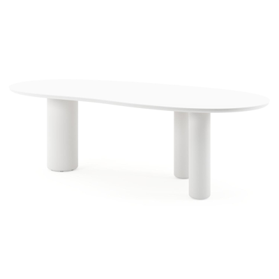 Amico tuintafel organisch in wit aluminium en volkeramiek Arctic White - L 240 x B 110 x H 73.5 cm