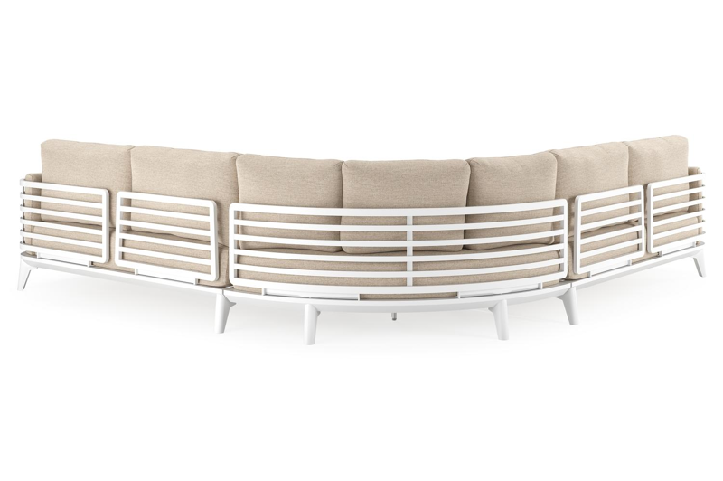 Mosa loungehoek in wit aluminium met rustic weather+ softtouch kussens