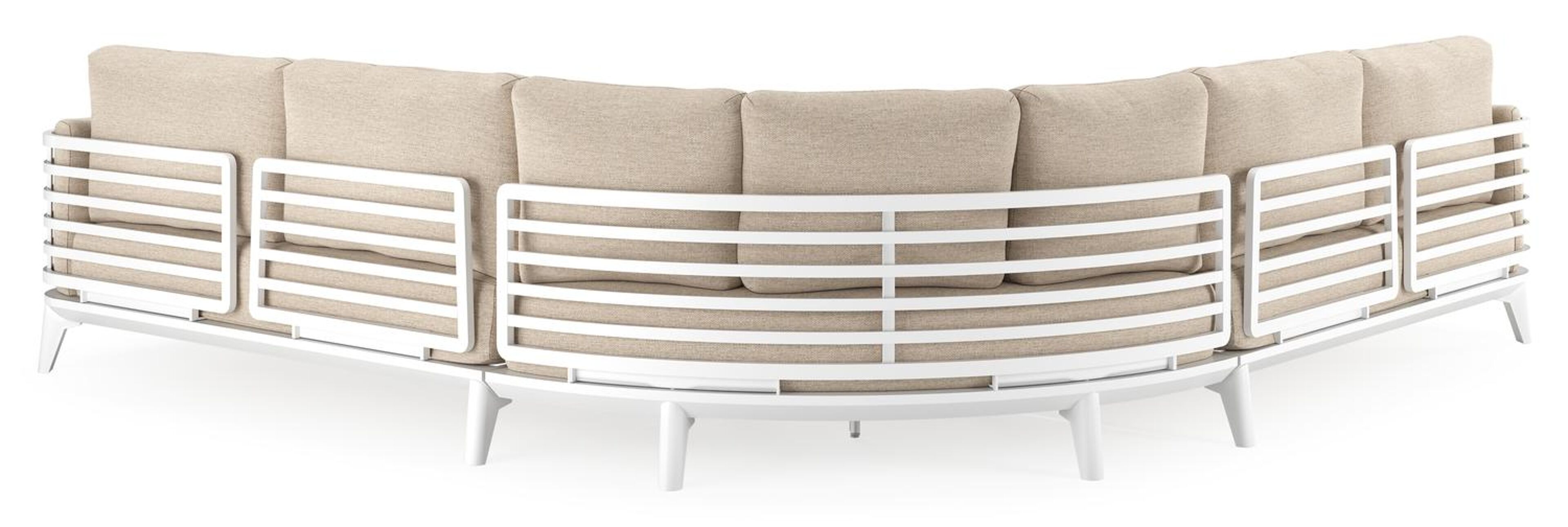 Mosa loungehoek in wit aluminium met rustic weather+ softtouch kussens