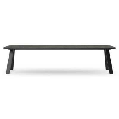 Cesano tuintafel in zwart aluminium en volkeramiek black obsession - L 315 x B 115 x H 75 cm
