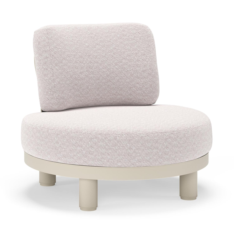 Donato loungestoel in beige aluminium met all weather sunbrella® luxe Wander Gobi kussen