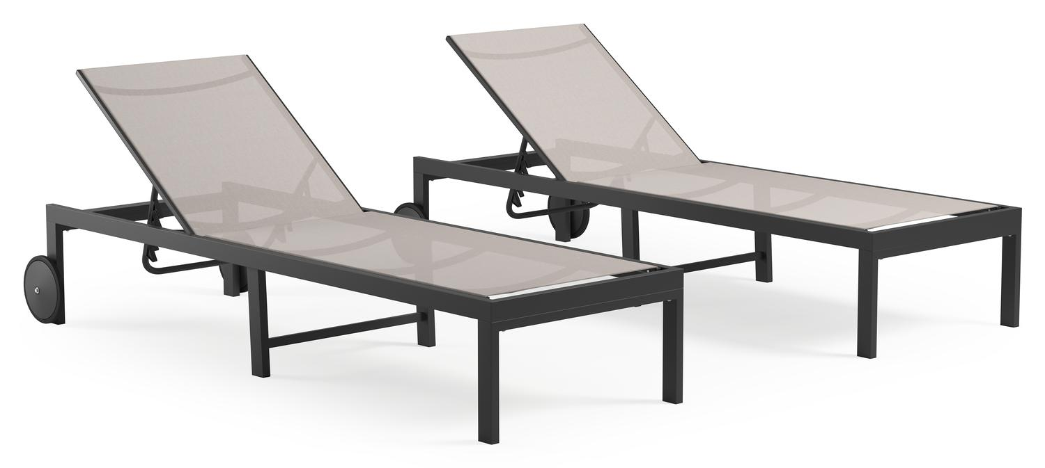 Set van 2 Alba ligbedden in zwart aluminium