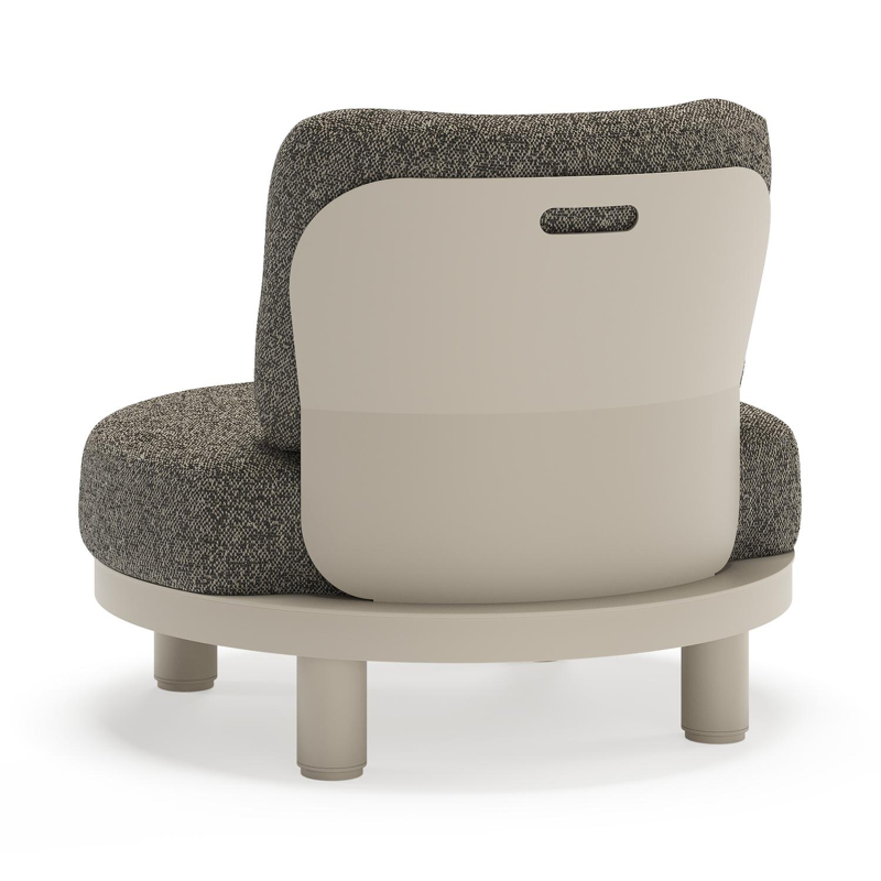 Donato loungestoel in beige aluminium met all weather cosytica Marbella Tunder kussen
