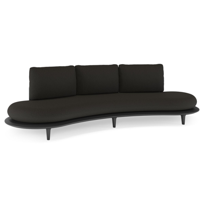 Bomero loungebank in zwart aluminium met heritage char all weather sunbrella® luxe kussen