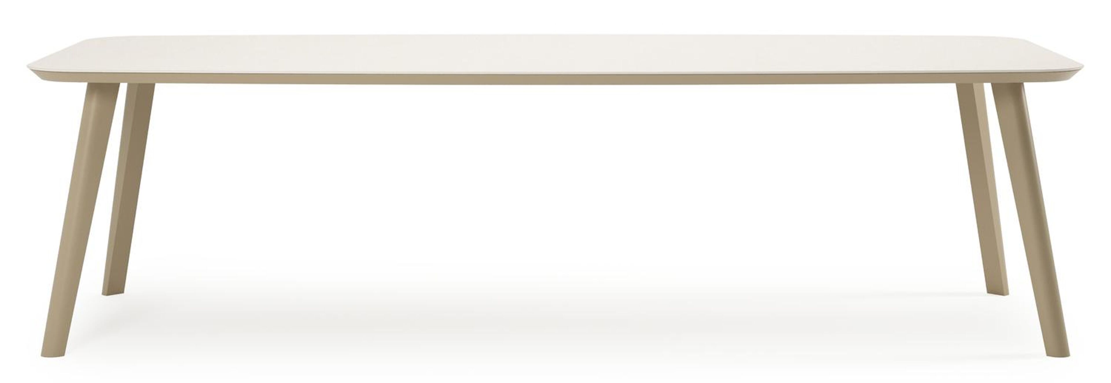 Ensemble de jardin Mosa en aluminium beige et sintered stone crema minerale avec 8 chaises de jardin empilable Zamora