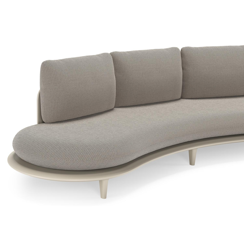 Bomero loungebank in beige aluminium met lopi pepper all weather sunbrella® luxe kussen
