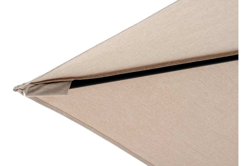 Calpe zweefparasol in zwart aluminium met beige weather+ softtouch parasoldoek - L1 270 x L2 270 cm (zonder voet)