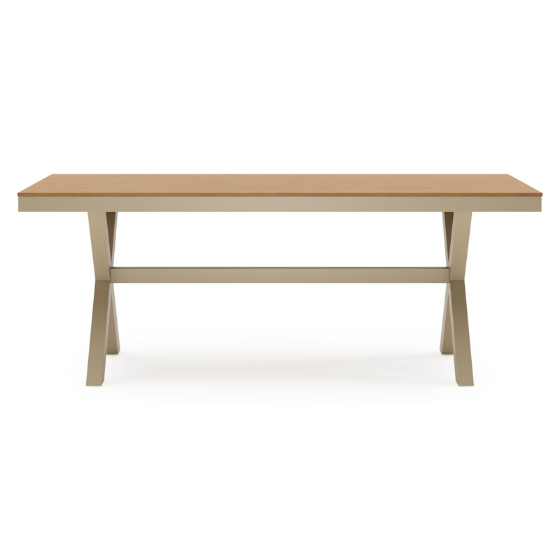 Bahia tuinset in beige aluminium en polywood met 8 stapelbare Bahia tuinstoelen