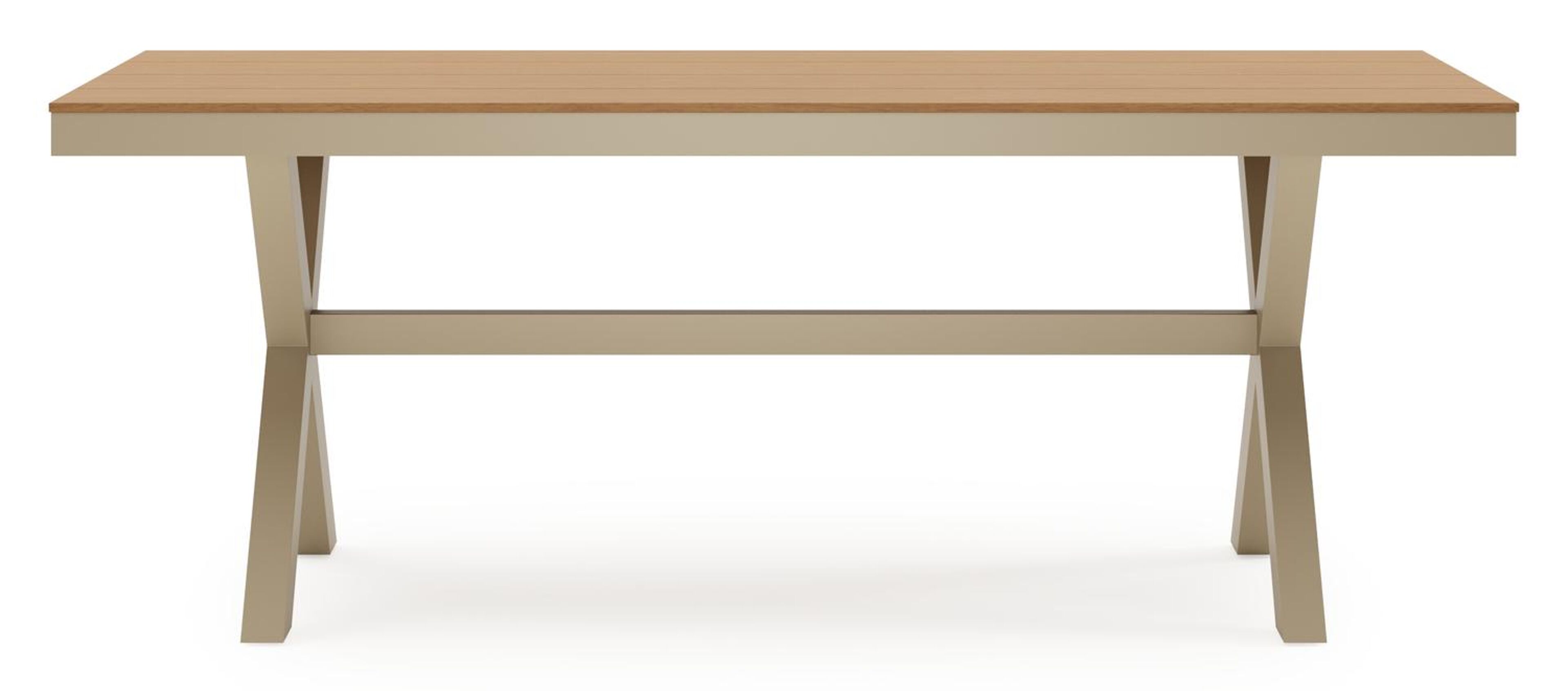 Bahia tuinset in beige aluminium en polywood met 8 stapelbare Bahia tuinstoelen