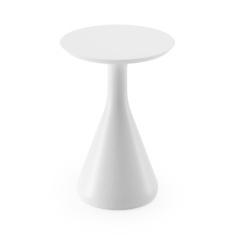 Table d'appoint Bomero en aluminium blanc - Dia. 34 x Haut. 46 cm