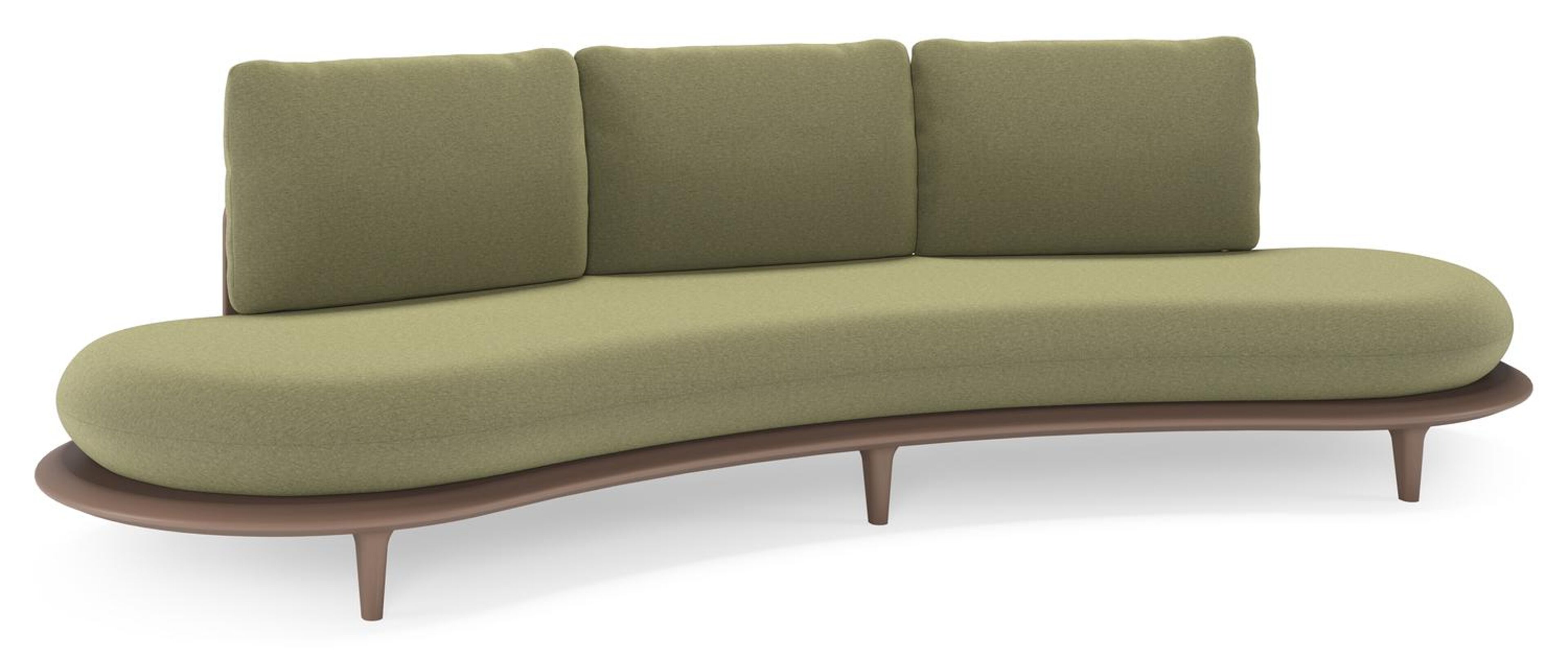 Bomero loungebank in taupe aluminium met heritage leaf all weather sunbrella® luxe kussen