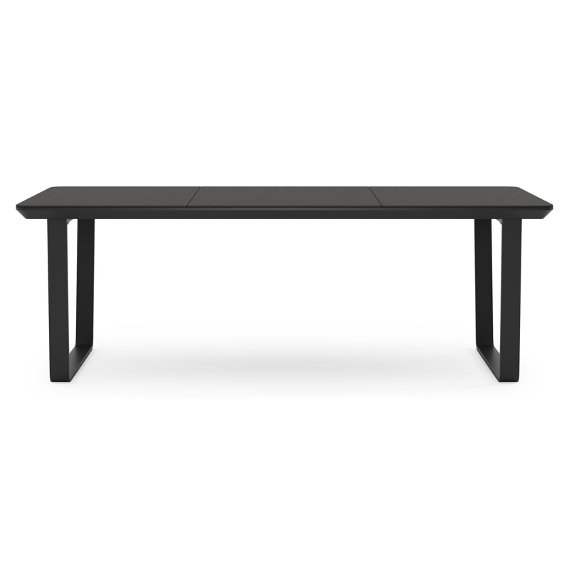 Alora tuintafel rechthoekig afgerond in zwart aluminium en sintered stone zwart - L 220 x B 100 x H 74.5 cm