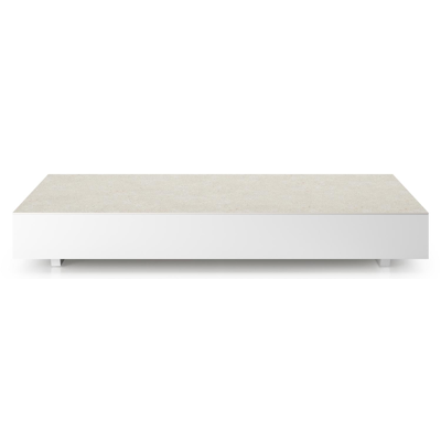 Como loungetafel in wit aluminium en shilin volkeramiek - L 140 x B 80 x H 20 cm