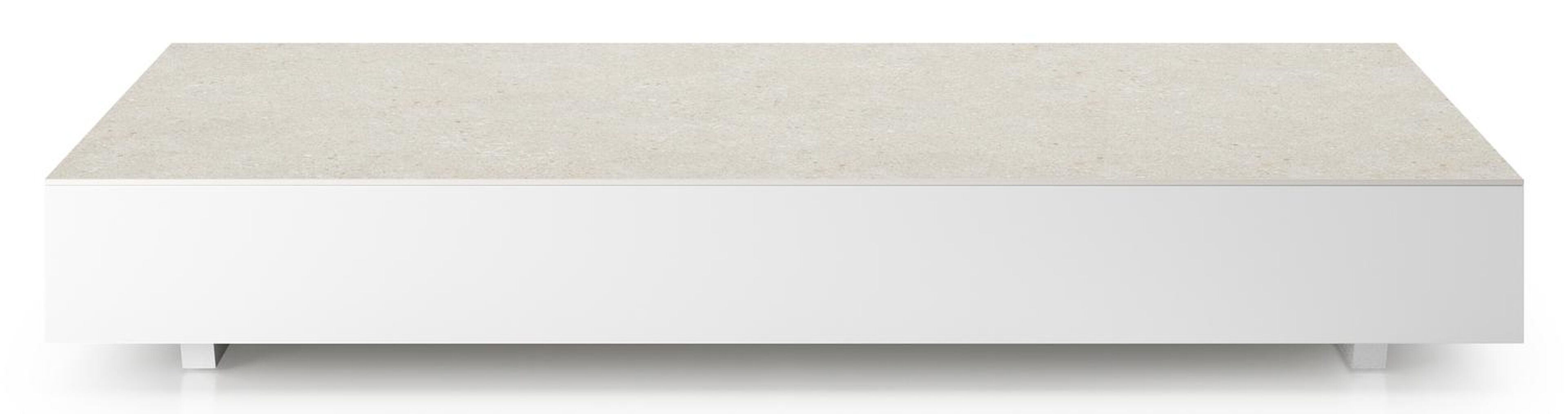 Como loungetafel in wit aluminium en shilin volkeramiek - L 140 x B 80 x H 20 cm