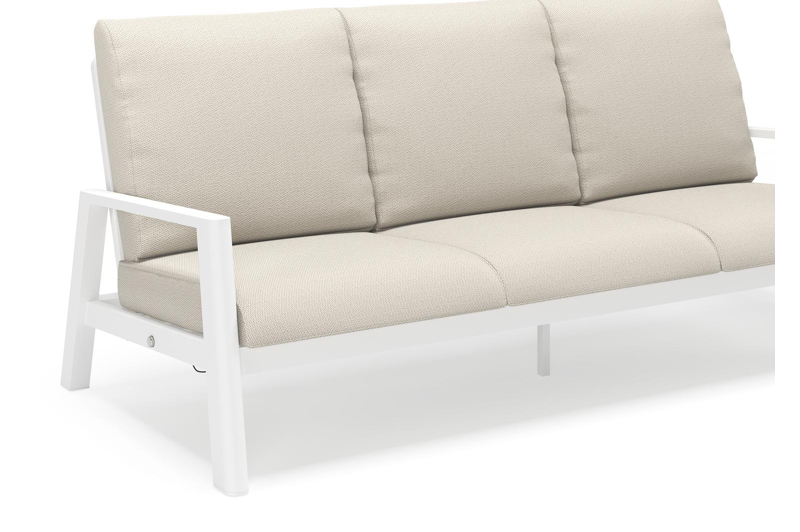 Cirello loungeset in wit aluminium met lopi marble all weather sunbrella® luxe kussens