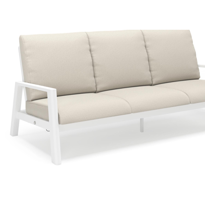 Cirello loungeset in wit aluminium met lopi marble all weather sunbrella® luxe kussens