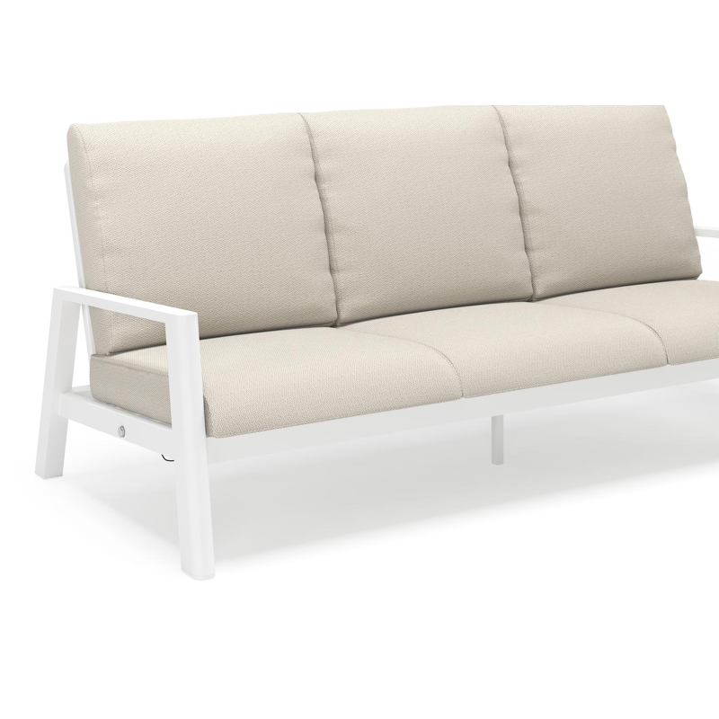 Cirello loungeset in wit aluminium met lopi marble all weather sunbrella® luxe kussens