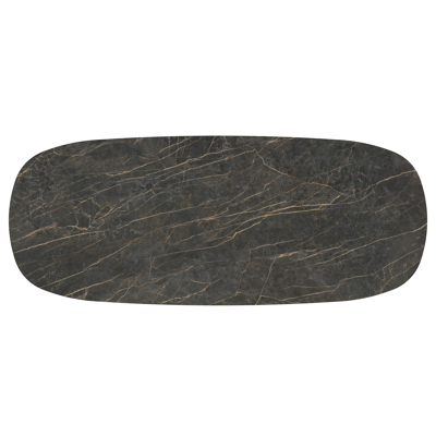 Amico tuintafel bombo in wit aluminium en volkeramiek Black Obsession - L 320 x B 130 x H 73.5 cm