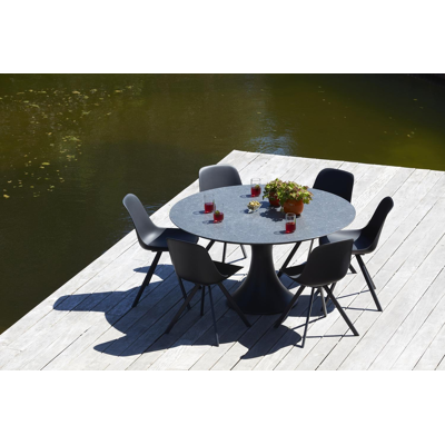 Virano tuinstoel in zwart aluminium en zwart kunststof