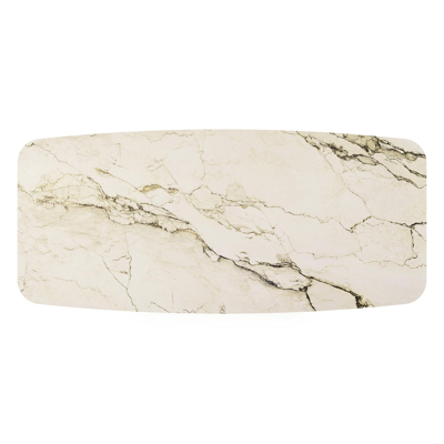 Orso tuintafel bootvorm in wit aluminium en volkeramiek colorado dunes - L 255 x B 115 x H 75 cm