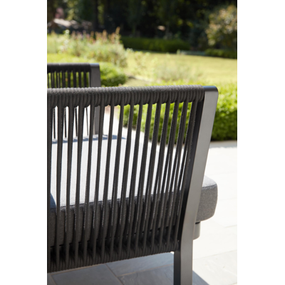 Bugano lounge 1-zit in zwart aluminium met Sunbrella luxe kussens