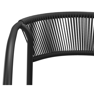 Ensemble de jardin Calzo en aluminium noir et polywood avec 6 chaises de jardin empilable Melo