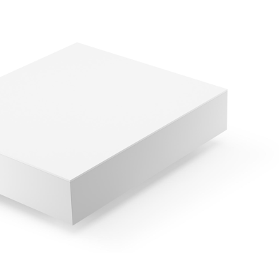 Table basse Como en aluminium blanc et céramique pleine arctic white - Lg 70 x B 80 x H 20 cm