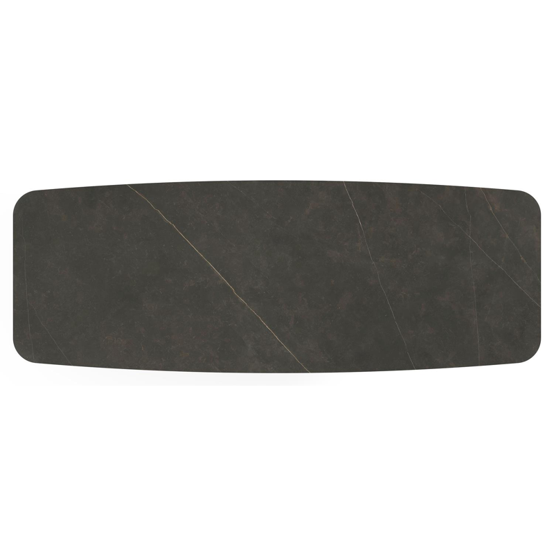 Lacrima tuintafel in zwart aluminium en volkeramiek calatorao - L 315 x B 115 x H 74 cm