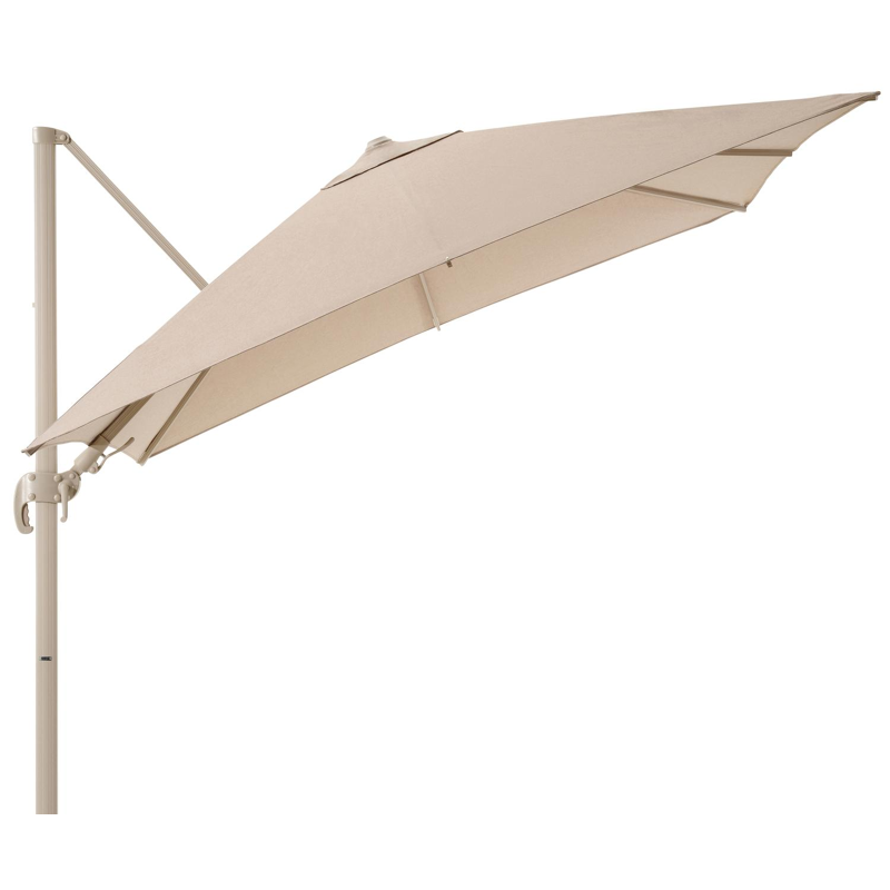 Parasol pedant Avola avec fonction tilt en aluminium beige avec toile de parasol en weather+ softtouch rustic - Lg.1 300 x Lg.2 300 cm (sans pied de parasol)
