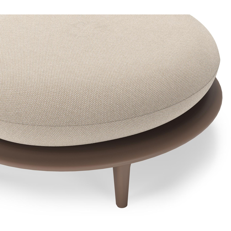 Bomero poef in taupe aluminium met lopi antique all weather sunbrella® luxe kussen