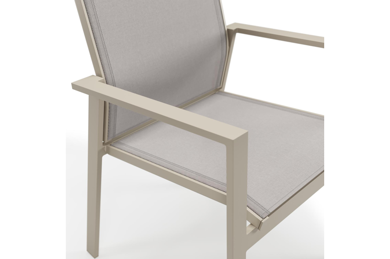 Bahia tuinstoel in beige aluminium en beige single textileen