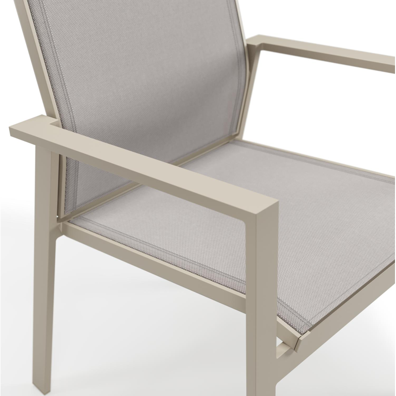 Bahia tuinstoel in beige aluminium en beige single textileen