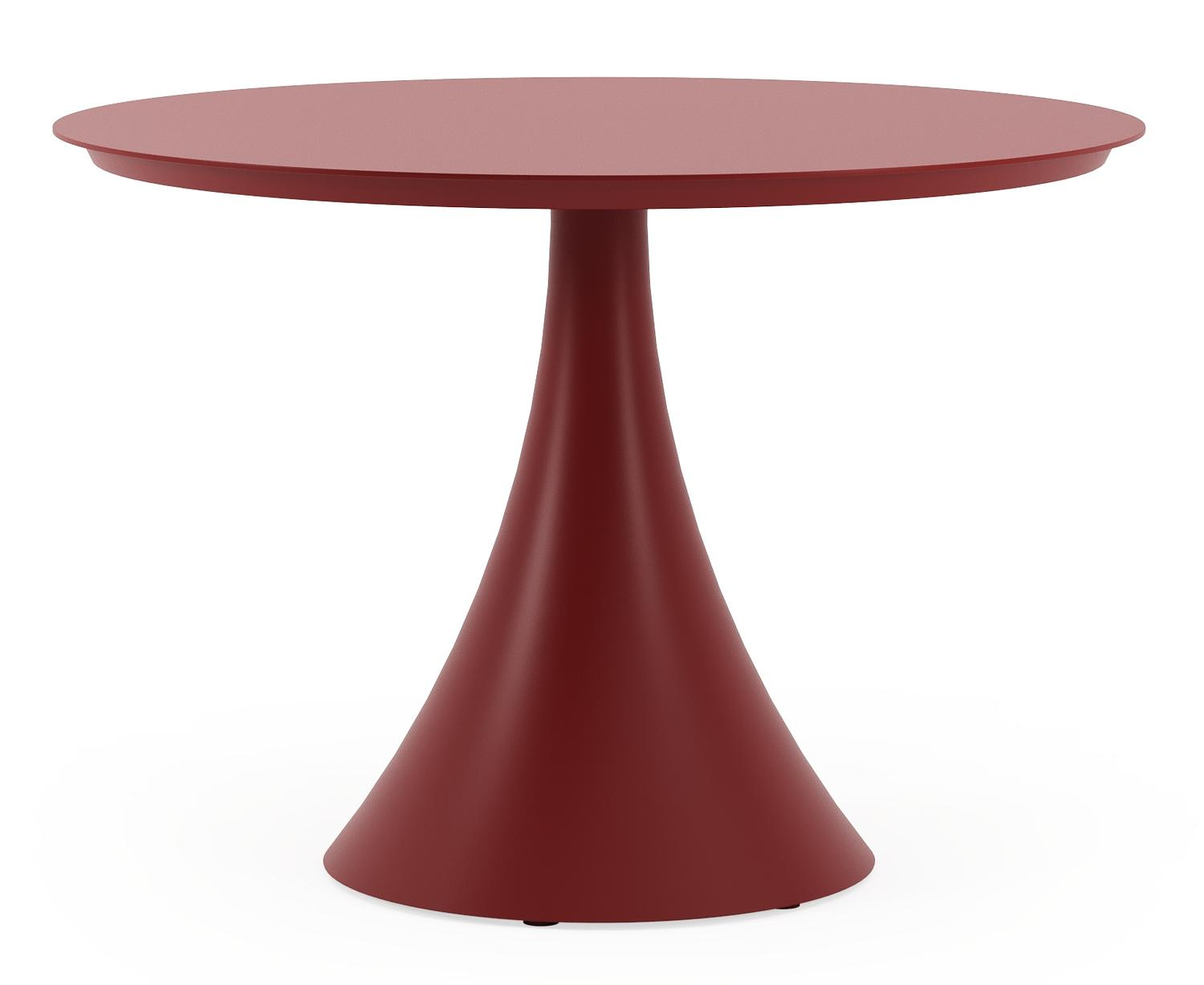 Table de jardin Fano ronde en aluminium ruby - Diam. 110 x H 75 cm