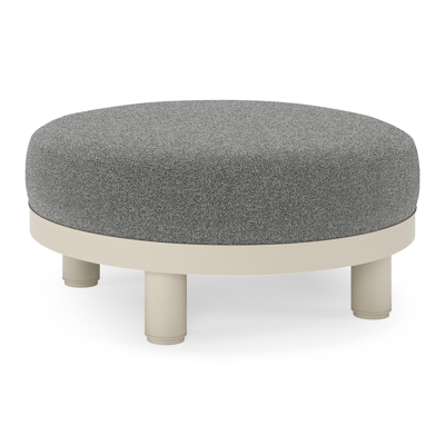 Donato lounge poef in beige aluminium met all weather cosytica Catania Black kussen