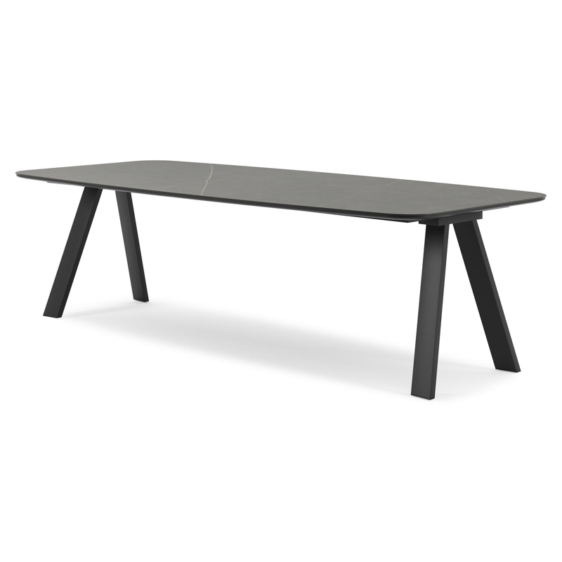 Cesano tuintafel in zwart aluminium en volkeramiek calatorao - L 255 x B 115 x H 75 cm