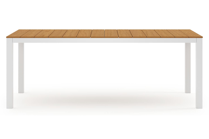 Toma tuinset in wit aluminium en polywood met 6 Bahia tuinstoelen