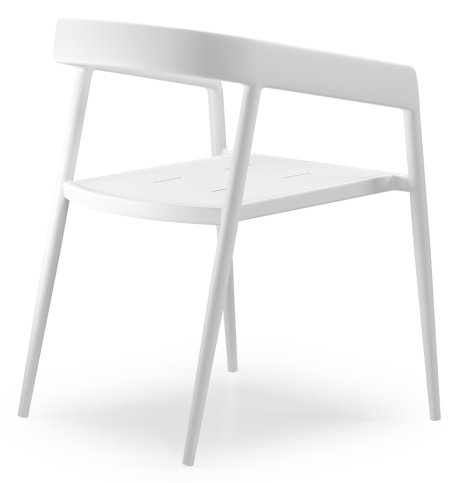 Chaise de jardin empilable Donato en aluminium blanc