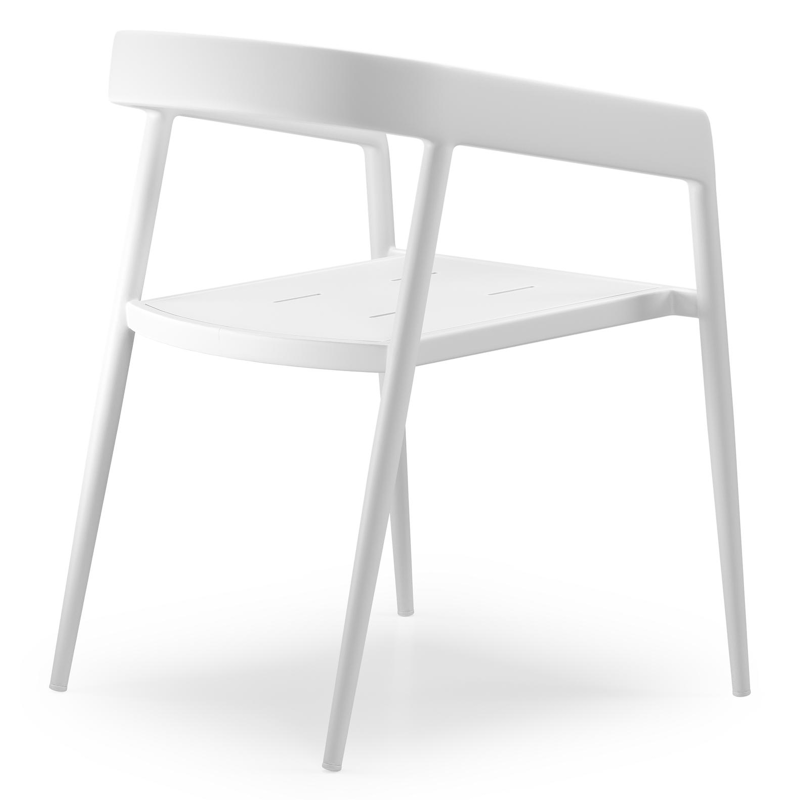 Chaise de jardin empilable Donato en aluminium blanc