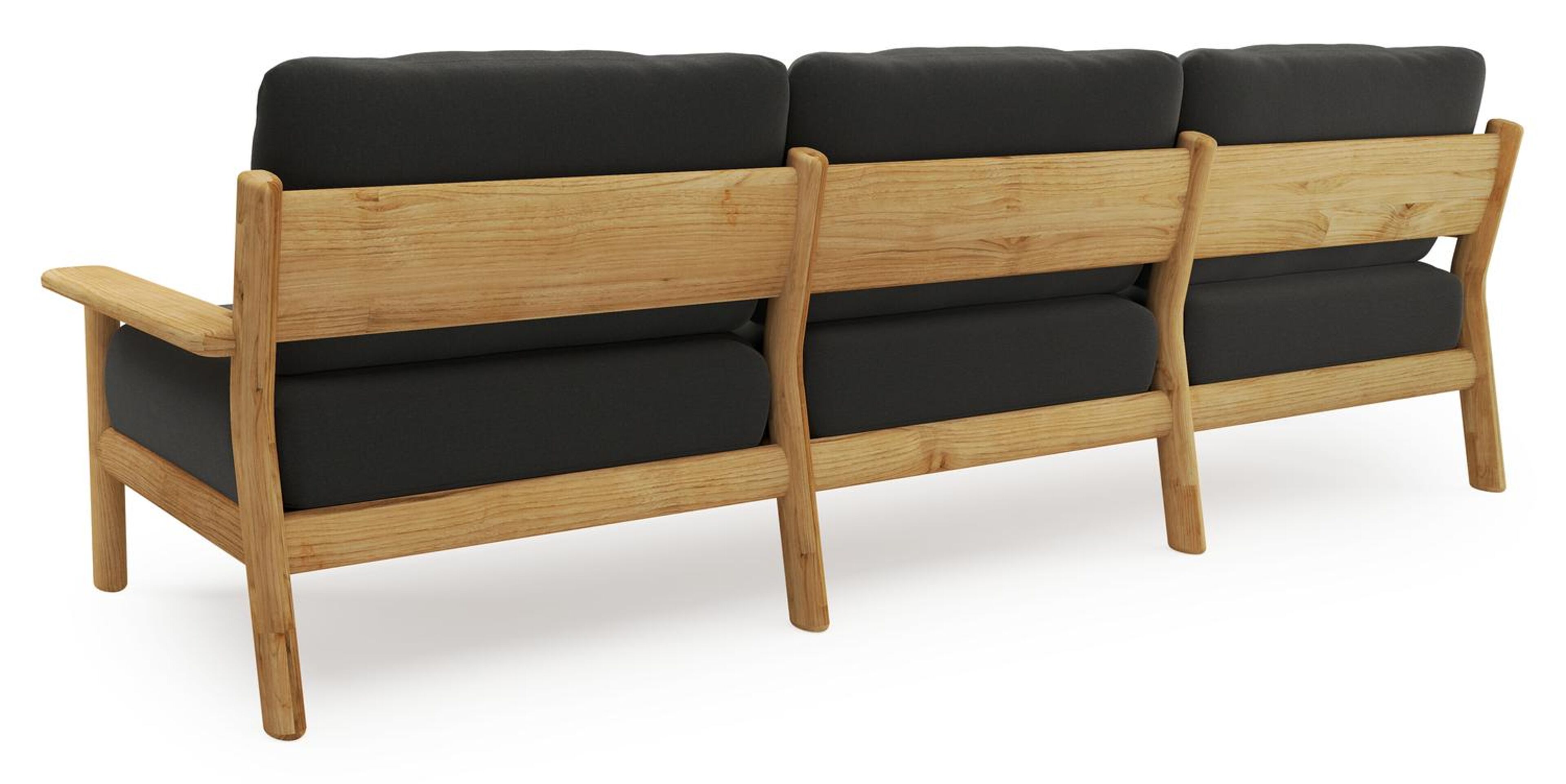 Amaro loungebank in teak met natte sooty all weather sunbrella® luxe kussen
