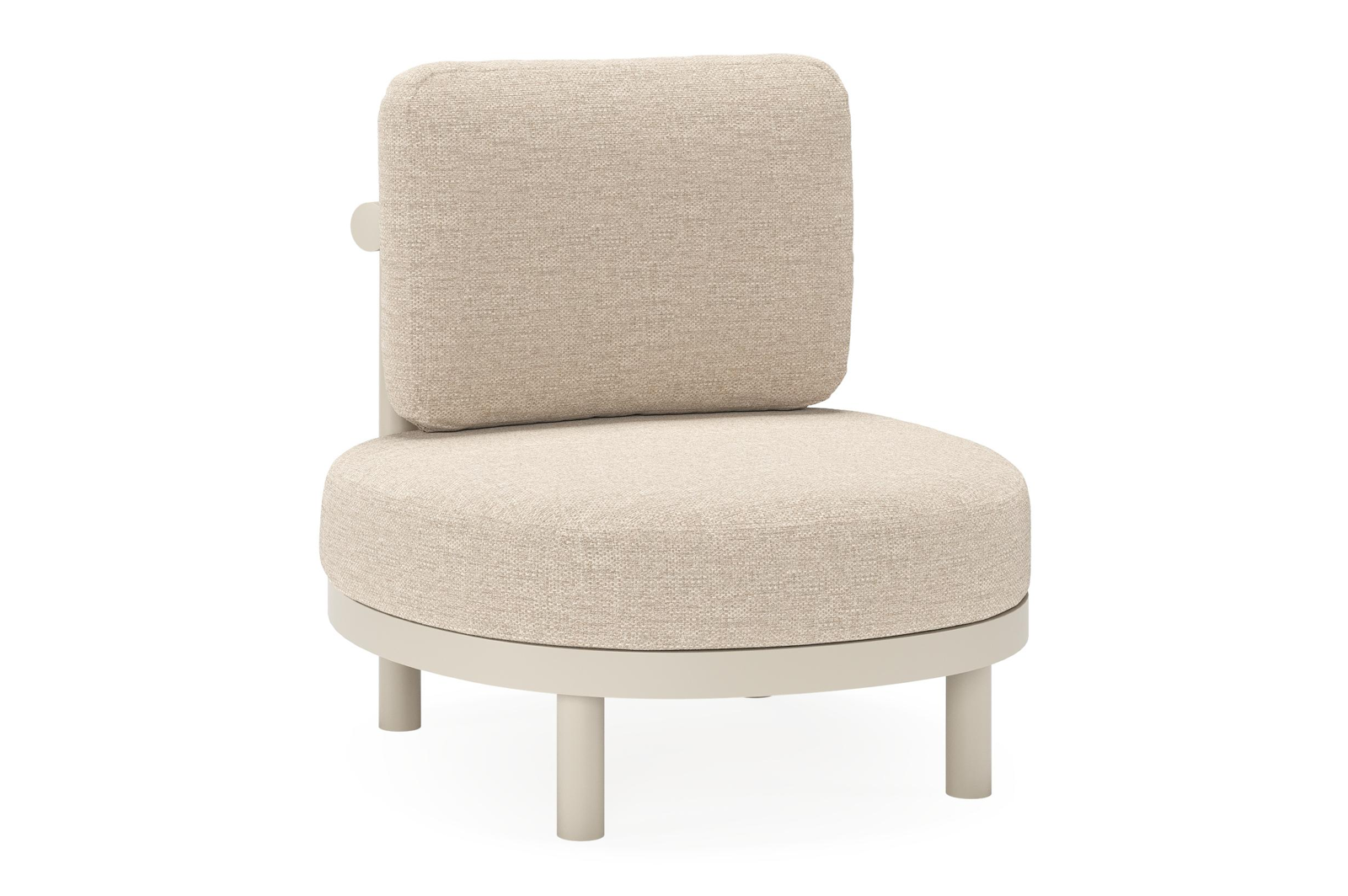 Fauteuil de jardin Lindo en aluminium beige avec coussins en weather+ softtouch rustic