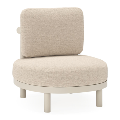 Fauteuil de jardin Lindo en aluminium beige avec coussins en weather+ softtouch rustic