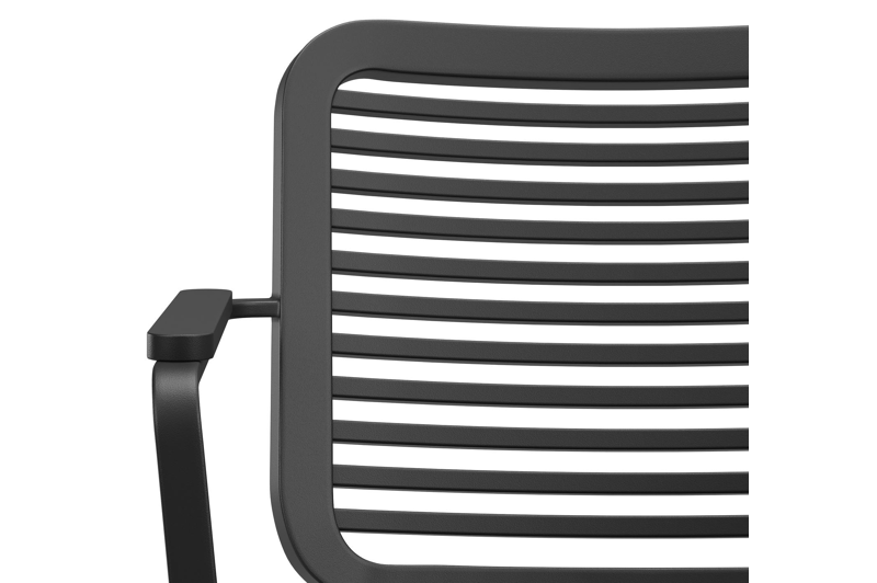 Fano stapelbare tuinstoel in zwart aluminium