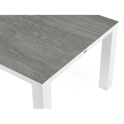 Nano tuintafel in wit aluminium en volkeramiek aspen grey - L 280 x B 110 x H 75 cm