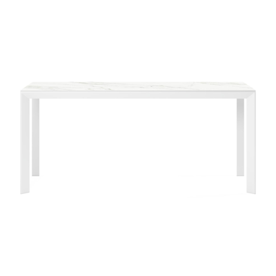 Malito tuintafel in wit aluminium en volkeramiek calacatta - L 170 x B 70 x H 75,5 cm