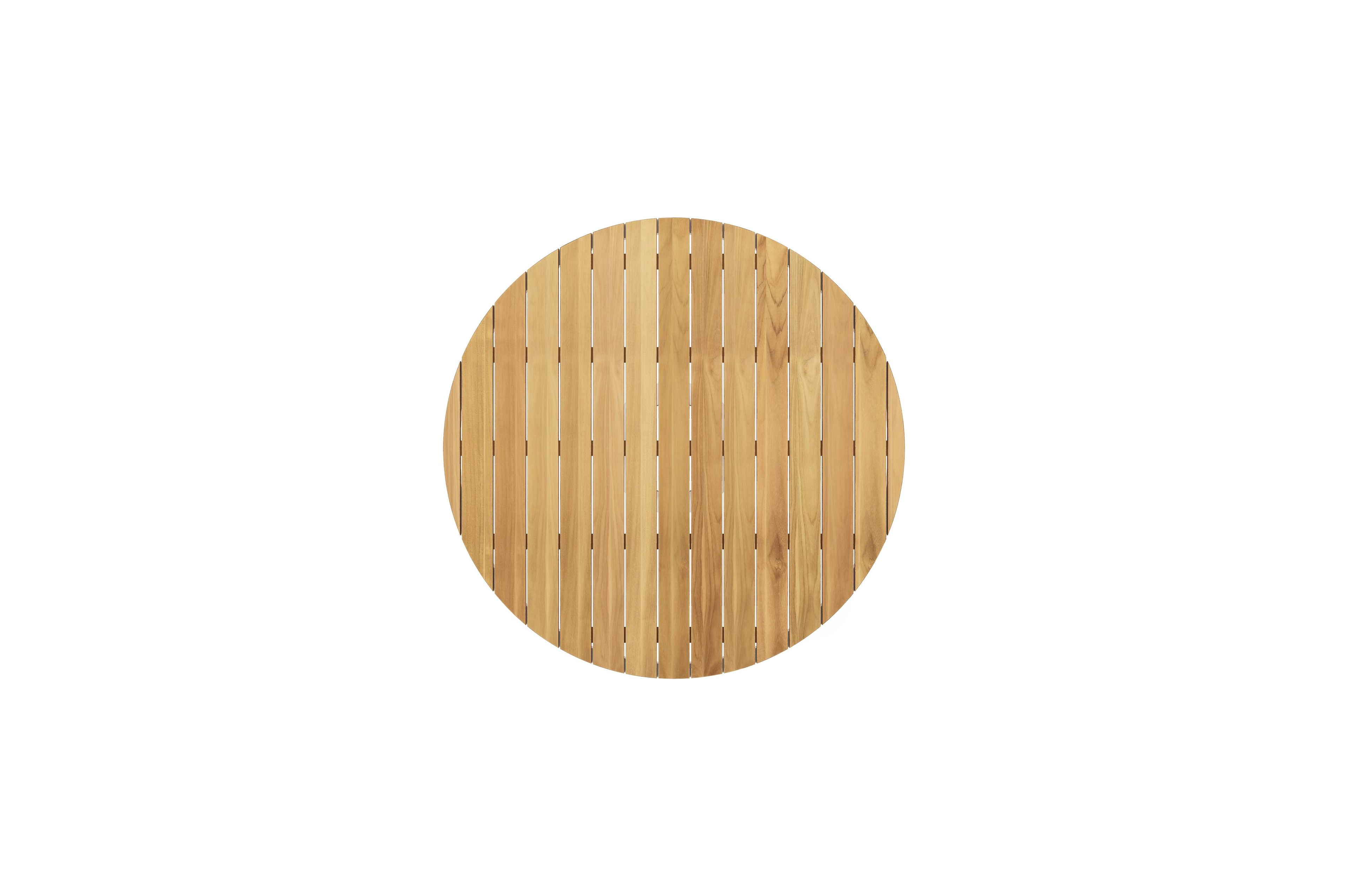 Donato tuintafel in wit aluminium en teak - Dia. 148 x H 77 cm